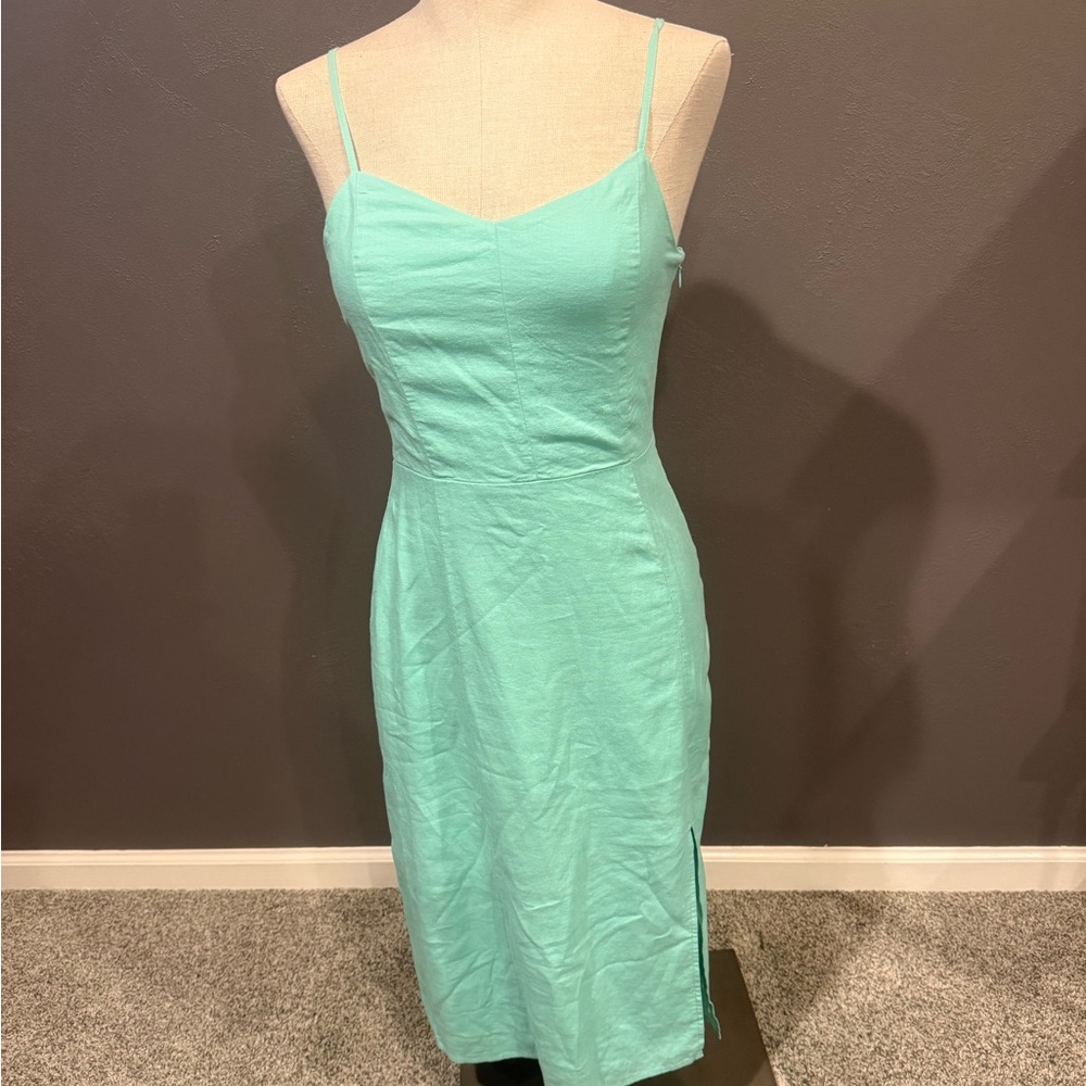 J. Crew Factory Spaghetti strap mint green maxi dress